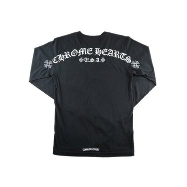 The back of the Chrome Hearts Los Angeles Shoulder Logo Black Long Sleeve.