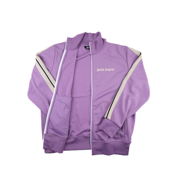 The inside of the Palm Angels Lilac & Ivory Track Jacket.