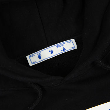 The inside label of the Off-White Black & White Print Caravaggio Hoodie.