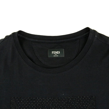 The label of the Fendi Crystal Monster Eyes T Shirt.