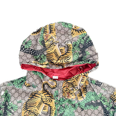 The hood of the Gucci Bengal Tiger Windbreaker.
