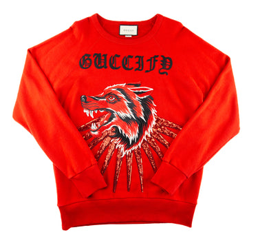 The front of the Gucci Guccify Red Wolf Sweatshirt.
