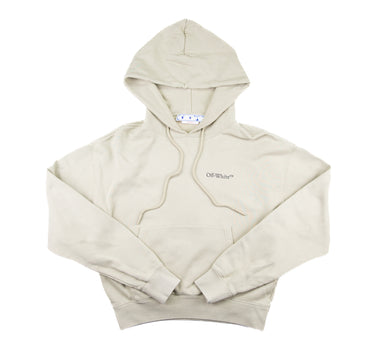 The front of the Off-White Caravaggio Crowning Beige Hoodie.