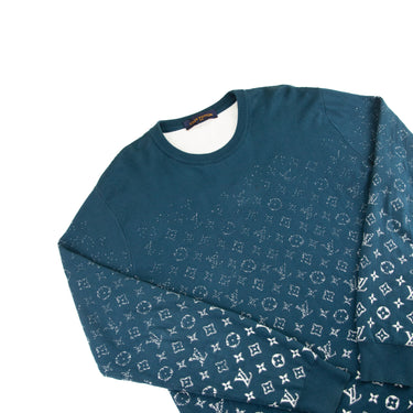 The flat lay of the Louis Vuitton LVSE Monogram Degradé Crewneck.
