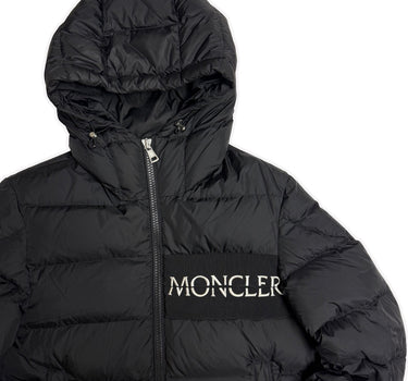 The logo of the Moncler Aiton Black Puffer Jacket.