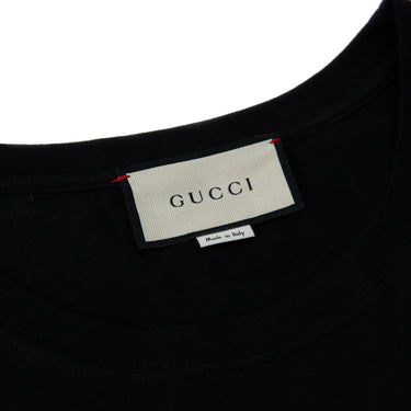 The inside label of the Gucci Interlocking GG Black T Shirt.