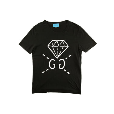 The front of the Gucci Gucci Ghost Diamond Black T Shirt.