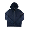 The front of the Moncler Navy Zip Up Sweatshirt.