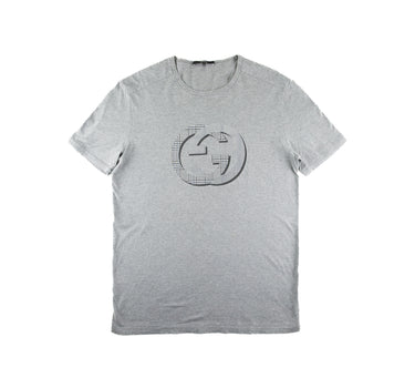 The front of the Gucci GG Logo Grey T Shirt.