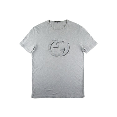 The front of the Gucci GG Logo Grey T Shirt.