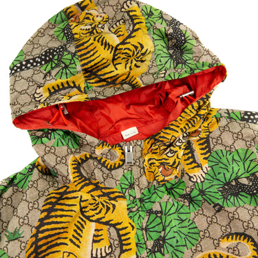 The hood of the Gucci Tiger Windbreaker.