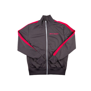 The front of the Palm Angels Grey & Pink Track Jacket.