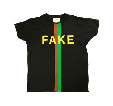 The front of the Gucci Fake Not Black T Shirt.