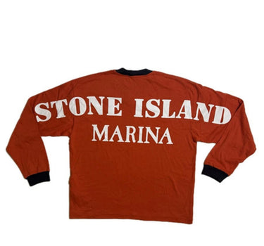 Stone island Back logo marina red long sleeve t-shirt
