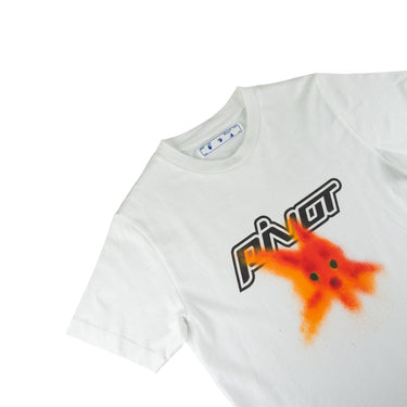 The flat lay of the Off-White Pivot Fish White T Shirt.