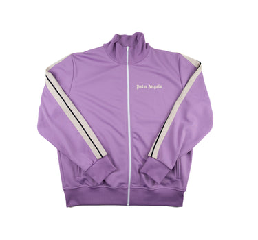 The front of the Palm Angels Lilac & Ivory Track Jacket.