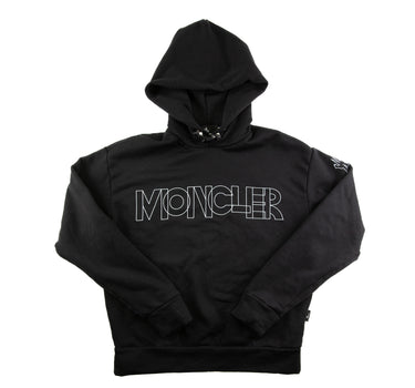 The front of the Moncler Logo Black Hoodie.