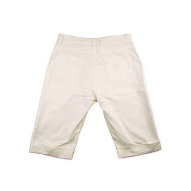 The back of the Loro Piana White Denim Shorts.