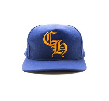 The front of the Chrome Hearts Blue Trucker Hat.
