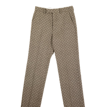 The front of Gucci G Print Trousers, Brown in color