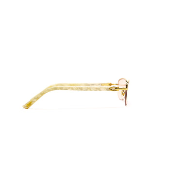 The left of the Cartier 22ct Gold Plated C de Cartier White Acetate Sunglasses.