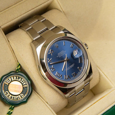 The side of the Rolex Datejust Roman 41mm Dial 126300 2016.