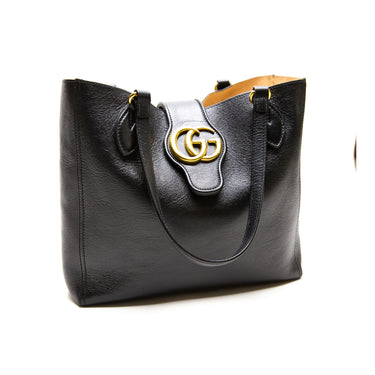 The side of the Gucci Small Dahlia Black Tote Bag.