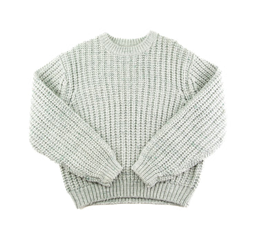 The front of the Kith Lyon Grey Knit Sweater.