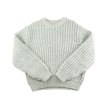 The front of the Kith Lyon Grey Knit Sweater.