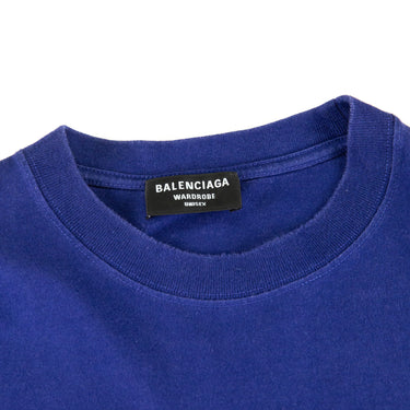 The inside label of the Balenciaga Navy Copyright T Shirt.