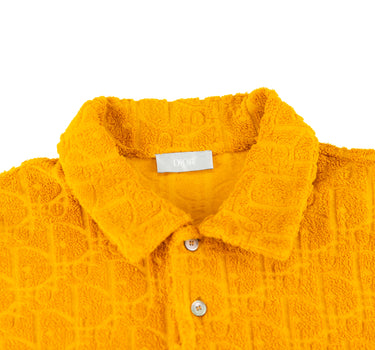 The collar of the Dior Oblique Monogram Jacquard Polo Shirt.