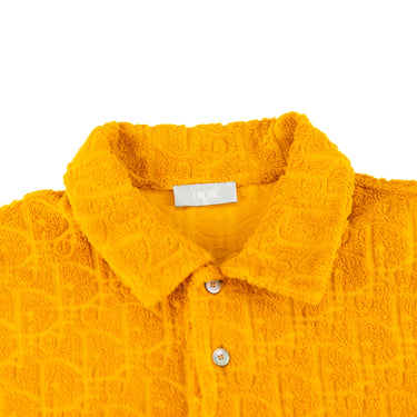 The collar of the Dior Oblique Monogram Jacquard Polo Shirt.