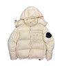 The front of the Moncler Twist Huarez Cream Puffer Jacket.