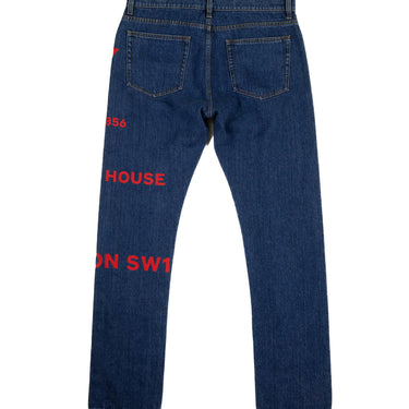 The back of Burberry Red Horseferry Print Jeans.