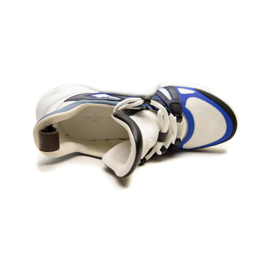The top of the Louis Vuitton LV Archlight Blue Trainers.
