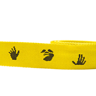 The logo of the Off-White Yellow Belt.