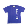 The front of the Gucci Blue Spellout T Shirt.
