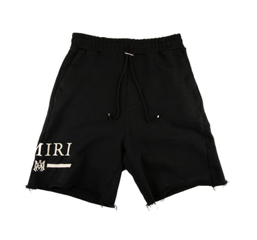 The front of the Amiri Black Shorts.