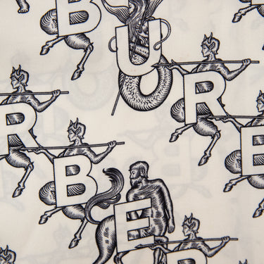 The close up detail of the Burberry Printed Silk Shirt .