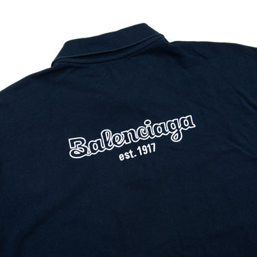 The logo of the Balenciaga Est. 1917 Navy Polo Shirt.