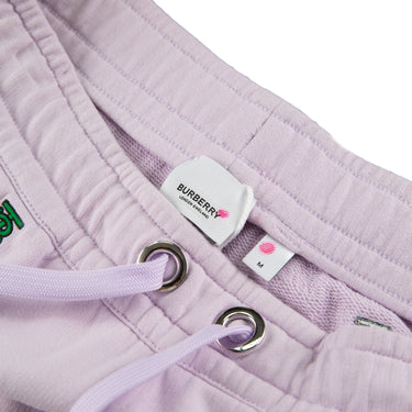 The label of the Burberry Monogram Embroidered Pink Shorts.
