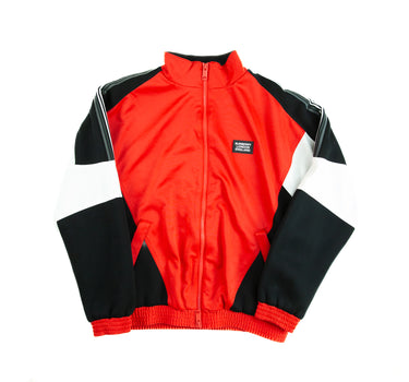 The front of the Burberry Astala Red Track Jacket.