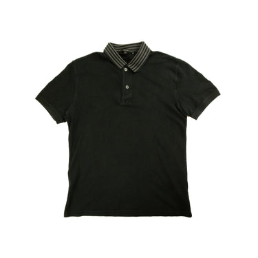 The front of the Gucci Black Embroidered Logo Polo Shirt.