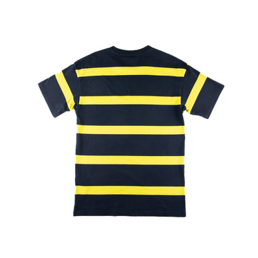 The back of the Burberry Embroidered Logo Yellow Navy Striped T Shirt.