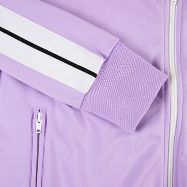 The sleeve of the Palm Angels Lilac Track Jacket.