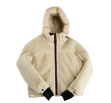 The front of the Moncler Grenoble Apres-Ski Shearling Jacket.