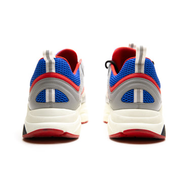 The back of the Dior Dior B22 Grey Red Blue Trainer.