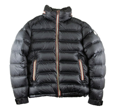 The front of the Moncler Gaston Black Puffer Jacket.