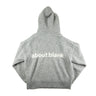 The back of the about:blank Mohair Knitted Logo Grey Hoodie.