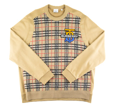 The front of the Burberry Check Motif Applique Sweater.